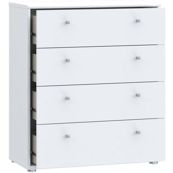 TEMPRA Byrå  Mattvit  4 lådor  B 73,7 × D 34,8 × H 85,5 cm