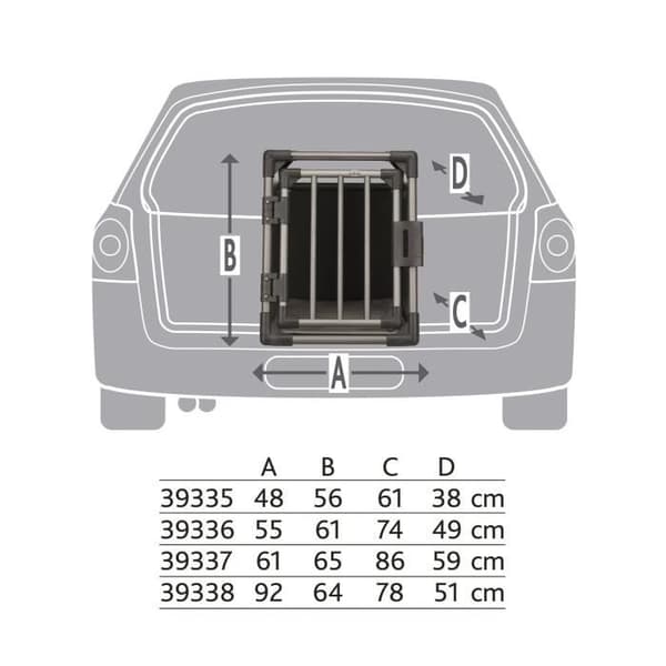 TRIXIE Transportbox - Aluminium - L: 92 x 64 x 78 cm - Grafitgrå - För hundar