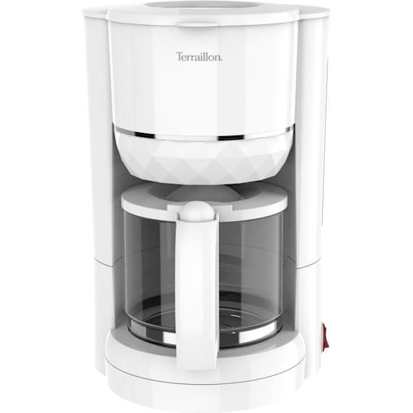Filterkaffebryggare  TERRAILLON  15353 DIAMANT Vit  1,25L  980W  Glaskanna  Håller värmen