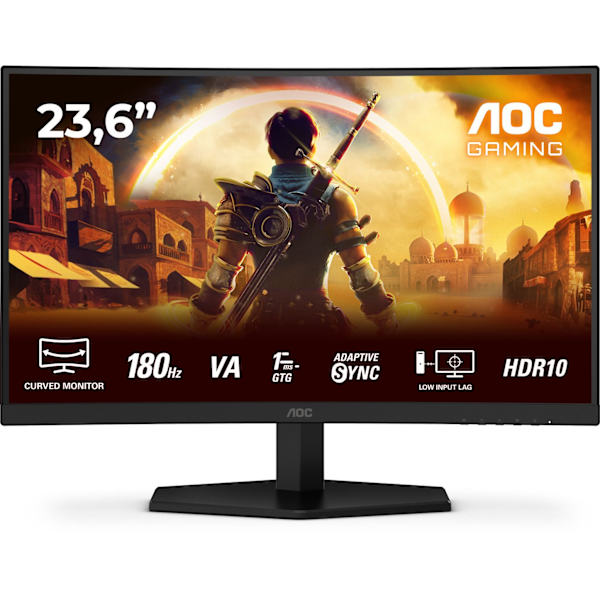 Böjd PC-spelskärm - AOC - 24'' - FHD - 180Hz - VA-panel - 0.5ms - C24G42E