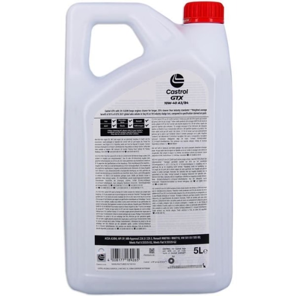 Motorolja - CASTROL - GTX 10W-40 A3/B4 - 5L