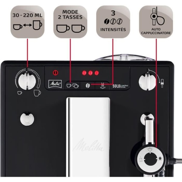 MELITTA E957-101 Automatisk espressomaskin med Caffeo Solo & Perfect Milk slipmaskin - Svart