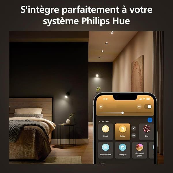 2-pack LED-lampor - PHILIPS HUE - GU10-spotlight - Varmvit till kallvit
