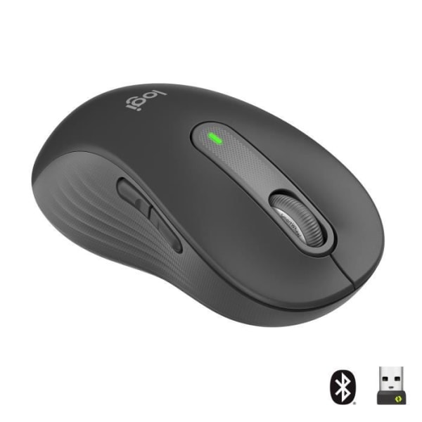 Logitech Signature M650 L trådlös mus - vänster - för stora händer, tyst, Bluetooth, programmerbara knappar - grafit grafit