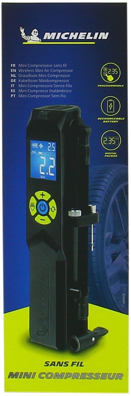 Mini sladdlös kompressor - MICHELIN - Elektrisk pump - Digital tryckmätare - 10 bar - USB-laddningsbar