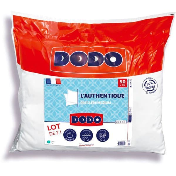 DODO Set med 2 mellanstora kuddar - THE AUTHENTIC - 50 x 70 cm - Vit