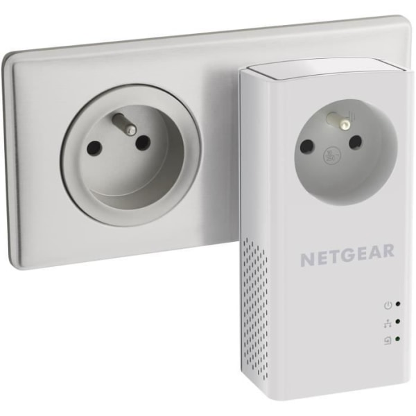 NETGEAR-paket med 2 kabeldragna PLC: er - 1000 Mbp / s med filtrerad plugg - 1 Ethernet-port