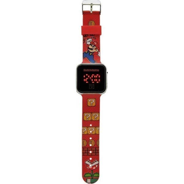 LED-klocka - BARNLICENSERING - Super Mario - Ålder 4+ - Röd