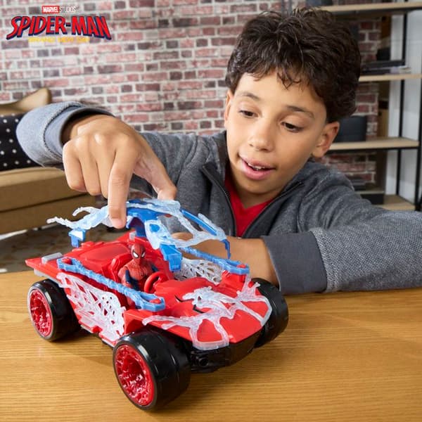 11,5 cm Spiderman-figur och buggyfordon, superhjälteleksaker, Marvel Studios Spider-Man Day ActionVerse, från 4 år