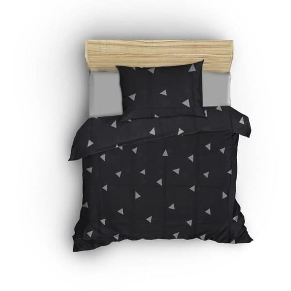 Bäddset - 1 påslakan 220 x 240 cm + 2 örngott 60 x 60 cm - 65% bomull, 35% polyester - Grå