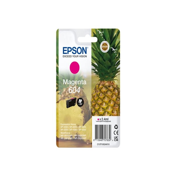 Bläck - EPSON - Magenta - Ananas 604