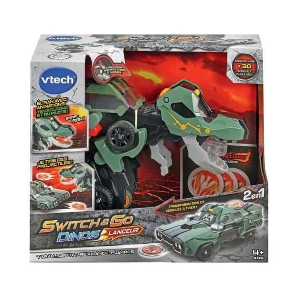VTech - Switch & Go Dinos Launcher - Tyram, Super T -Rex Lance Flames