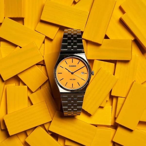 Klocka - CASIO - MTP-B145D - Herr - Ljusguld - Kvarts - Analog
