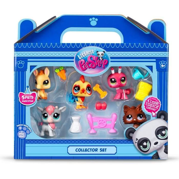 BANDAI - Littlest Pet Shop - Samlarset Farm Theme - 5 djur och tillbehör - BF00510