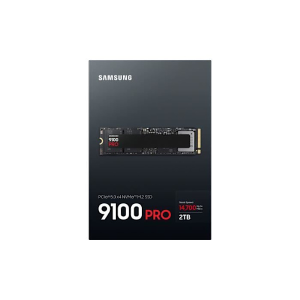 Samsung - 9100 PRO - Intern SSD - NVMe M.2 PCIe 5.0 x4 - 2 TB - Läshastighet upp till 14 800 MB/s - MZ-VAP2T0BW