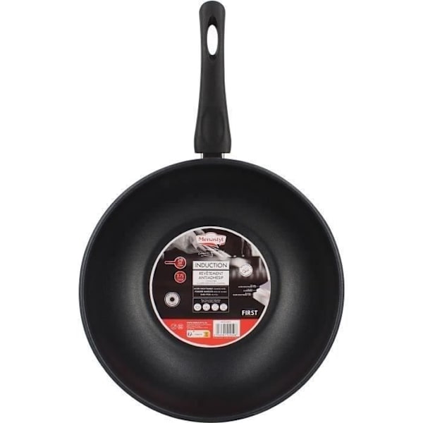 Wokpanna - MENASTYL - 6020252 - Rostfritt stål - 28 cm - Lämplig för alla spishällar inklusive induktion