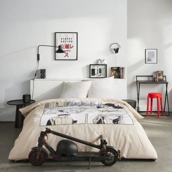 Sängkläder - IDAG - JAVA - 2 personer - 240x220 cm - Bomull - Mangatryck - Beige