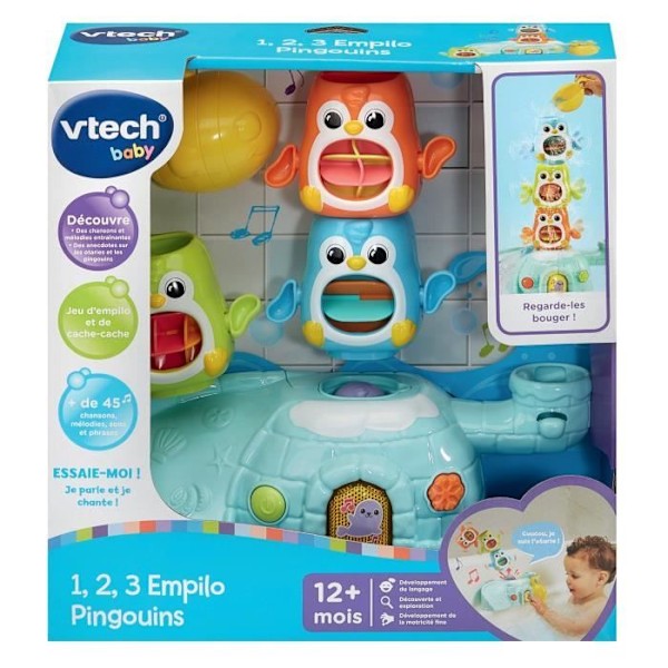 VTECH 1, 2, 3, STAPELBARA PINGVINER