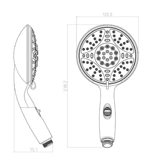 ROUSSEAU 5-jet handdusch Leptis Chrome