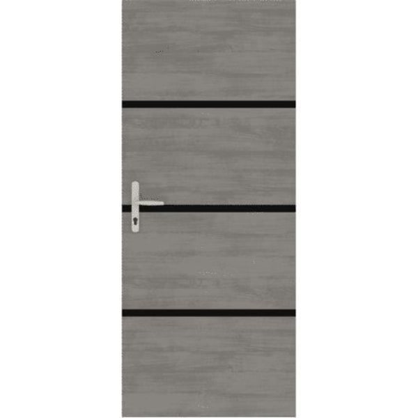 Renoveringssats för innerdörr - NORDLINGER PRO - 4 ark 85 x 50 cm & 3 svarta profiler 85 x 2 cm - Agatgrå