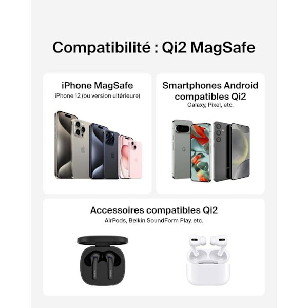 Laddplatta - BELKIN - USB-C - 15W - Svart