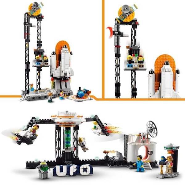 LEGO Creator 31142 rymdberg-och-dalbana, leksak med rymdraket, planeter och tegelstenar