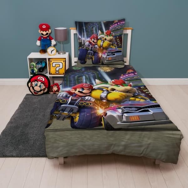 Bäddset - MARIO BROS - Mario vs Bowser - Mikrofiber - 1 påslakan 140 x 200 cm + 1 örngott 63 x 63 cm