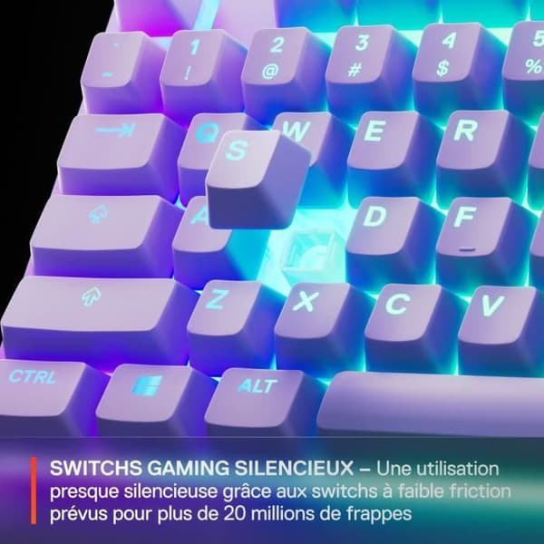 Trådbundet speltangentbord - STEELSERIES - Apex 3 TKL - Azerty - Lavendel