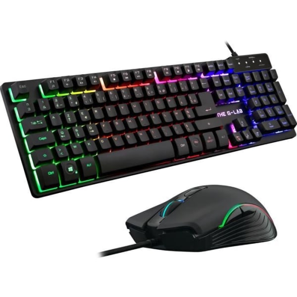 Kombination KRYPTON - THE G -LAB - Retro Wired Gaming Keyboard and Mouse Pack - RGB Lighting