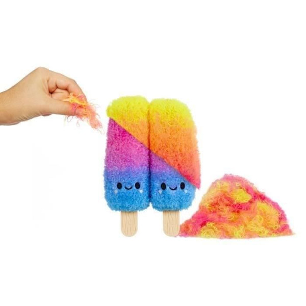 Fluffies Stuffiez - ASMR-plysch att anpassa - Vattenis - Fyllning för att ta bort och upptäcka en annan karaktär - 4 år och uppåt