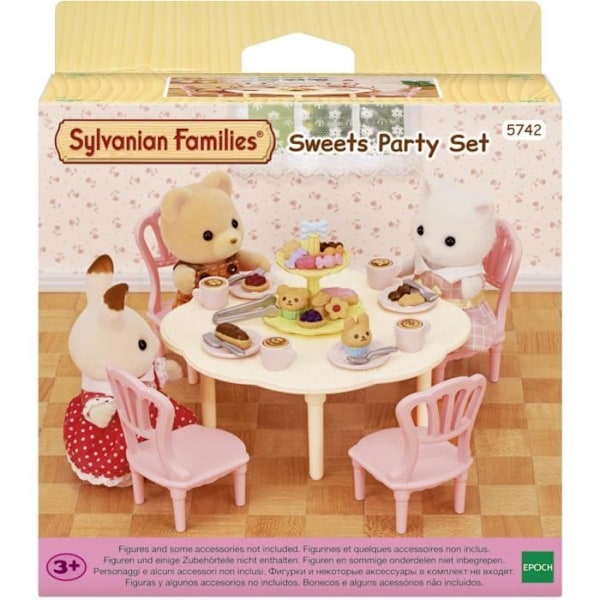 Snackbordet - SYLVANIAN FAMILIES - 5742 - Bordstablett med stolar, porslin och bakverk