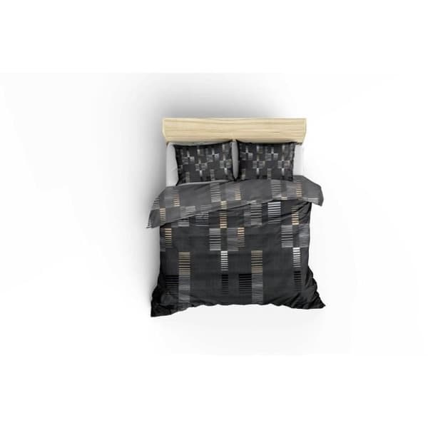 Bäddset - 1 påslakan 220x240 cm + 2 örngott 60x60 cm - 65% bomull, 35% polyester - Antracit