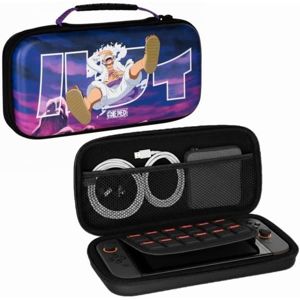 Skydds- och bärfodral - Nintendo Switch 2 - Konix - One Piece - Tillbehörsförvaring - Luffy Gear 5 design - Lila