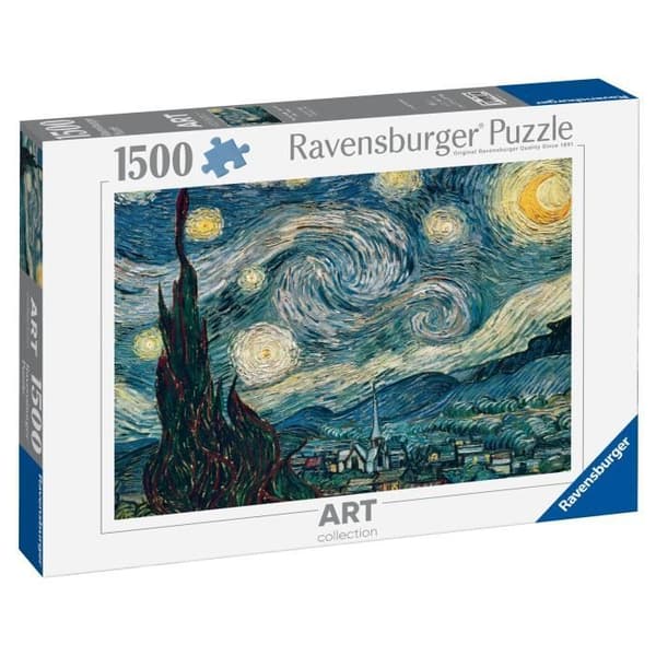 Pussel - Ravensburger 1500 bitars pussel, Vincent van Gogh: Stjärnklar natt (80x60cm)
