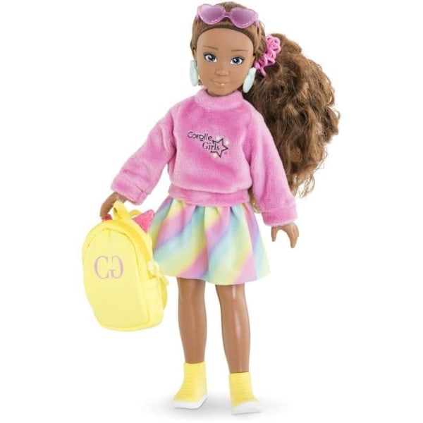 Docktillbehör - COROLLE - Neon omklädningsrum - För 28 cm skyltdocka - 7 tillbehör - från 4 år och uppåt