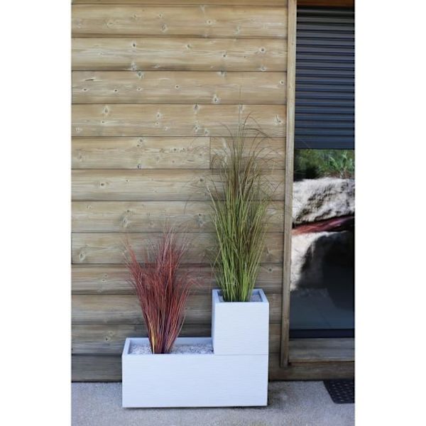 EDA PLASTIQUE Jardiniere Graphit Up - 57 L - Mått 79,5 x 29,5 x 29,5 cm - Vit bly