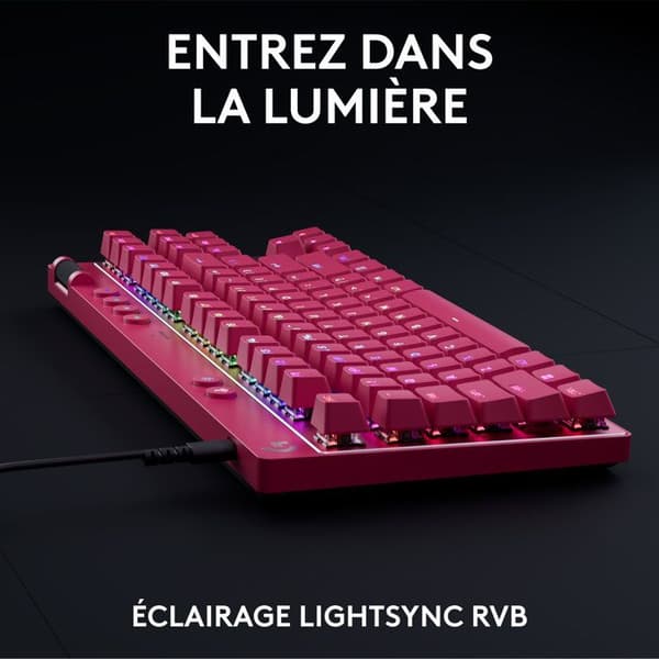 Gamingtangentbord - Trådbundet - Logitech G - Pro X TKL Rapid - AZERTY - Rosa