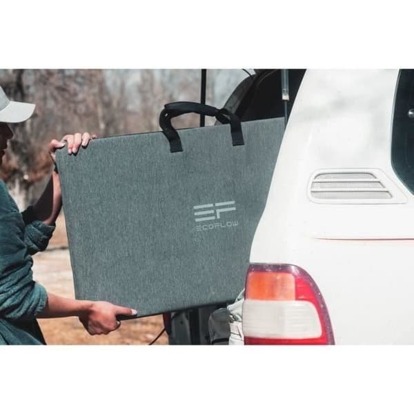 EcoFlow 220W dubbelsidig solpanel i vikbart format med MC4, 12V för portable power stations svart one size