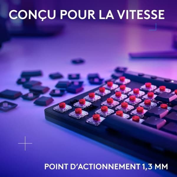 Logitech G515 LIGHTSPEED TKL profil trådlöst tangentbord utan numerisk knappsats (röd) - Svart