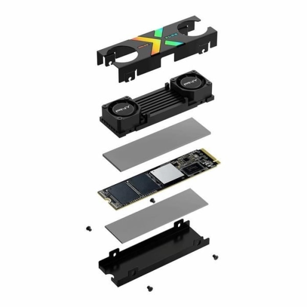 PNY - CS3150 XLR8 Gaming EPIC-X RGB - Intern SSD-hårddisk - 1TB - M.2 NVMe - RGB Kylfläns (M280CS3150XHS-1TB-RB)
