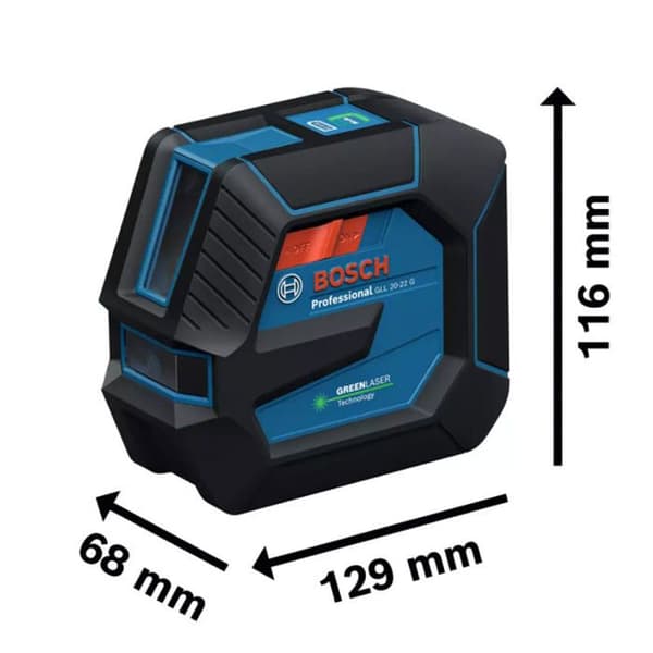BOSCH GLL 20-22 G linjelaser + BA 3,7V 3,0Ah batteri i låda
