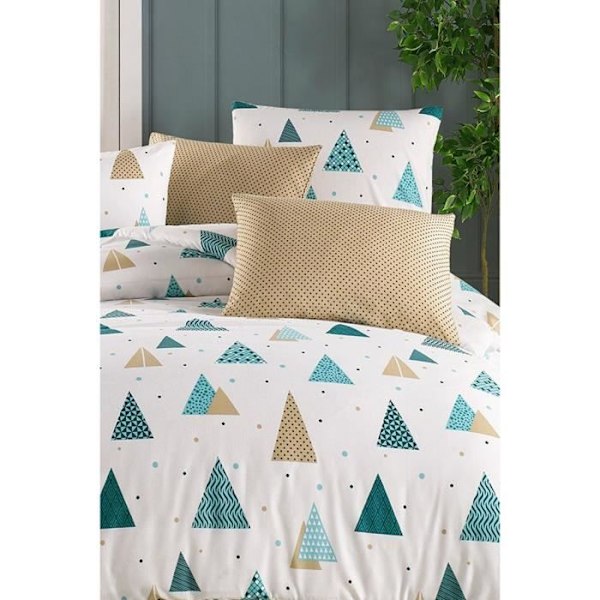 Bäddset - 1 påslakan 220 x 240 cm + 2 örngott 60 x 60 cm - 65% bomull, 35% polyester - Vit