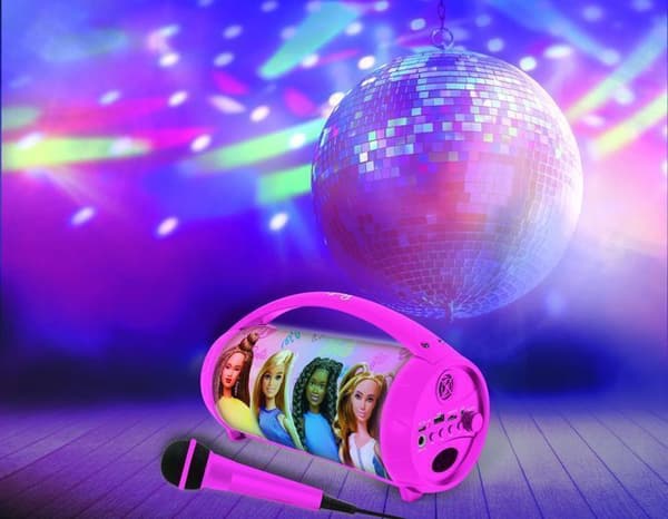 Upplyst trådlös Bluetooth-högtalare med Barbie-mikrofon