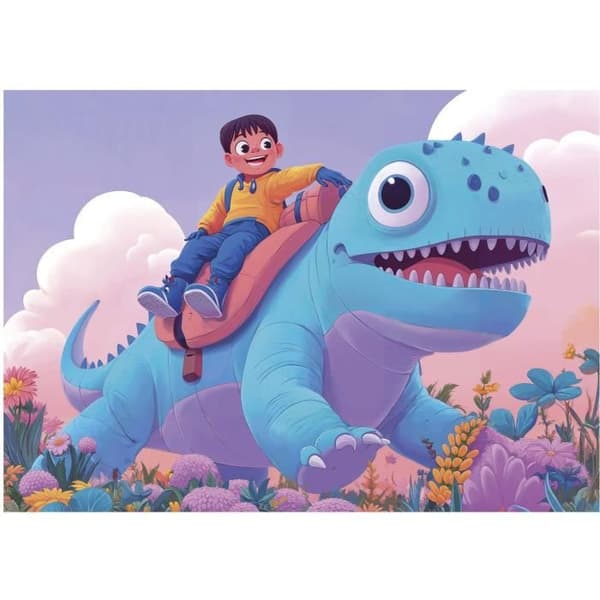 4 Pussel - EDUCA - Vänliga Dinosaurier - 20+40+60+80 bitar