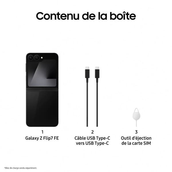 Samsung Galaxy Z Flip7 FE 5G Smartphone 128 GB Svart