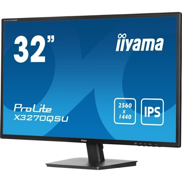 PC-skärm - IIYAMA - X3270QSU-B1 - 31,5 QHD - IPS - 100Hz - 3ms - HDMI/DP/USB HUB - Högtalare - VESA 100x100 - Svart