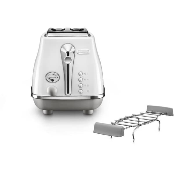 Brödrost - DELONGHI - CTOC2103.W - 900 W - 2 platser - Vit