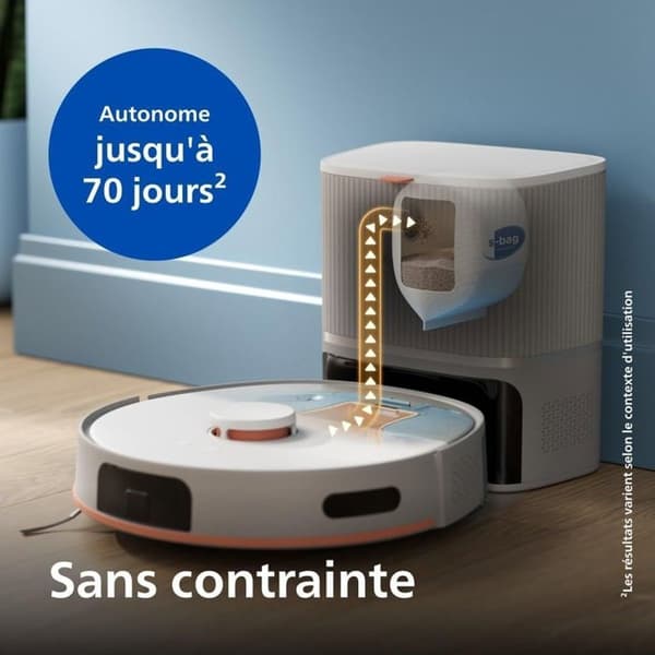 Philips HomeRun 5000 Robotdammsugare & Rutmopp XU5100/20 med Auto-Empty Station, LDS-laser beige