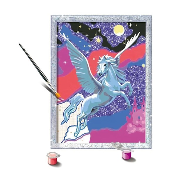 CreArt Kids 18x24 cm Sparkling Pegasus, Paint by Numbers Kit, Art Numbers, Ages 7+, 25830, Ravensburger