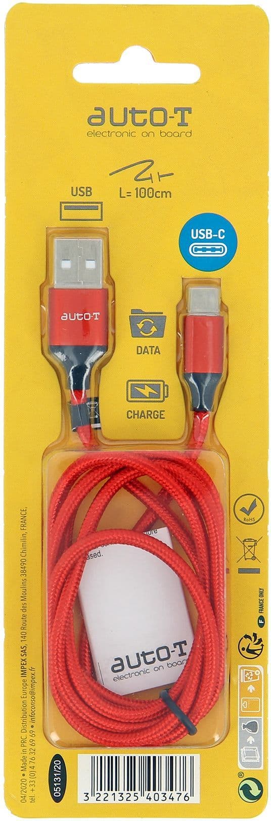 Kabel - AUTO T - 540347 - USB 2.0 - USB-C